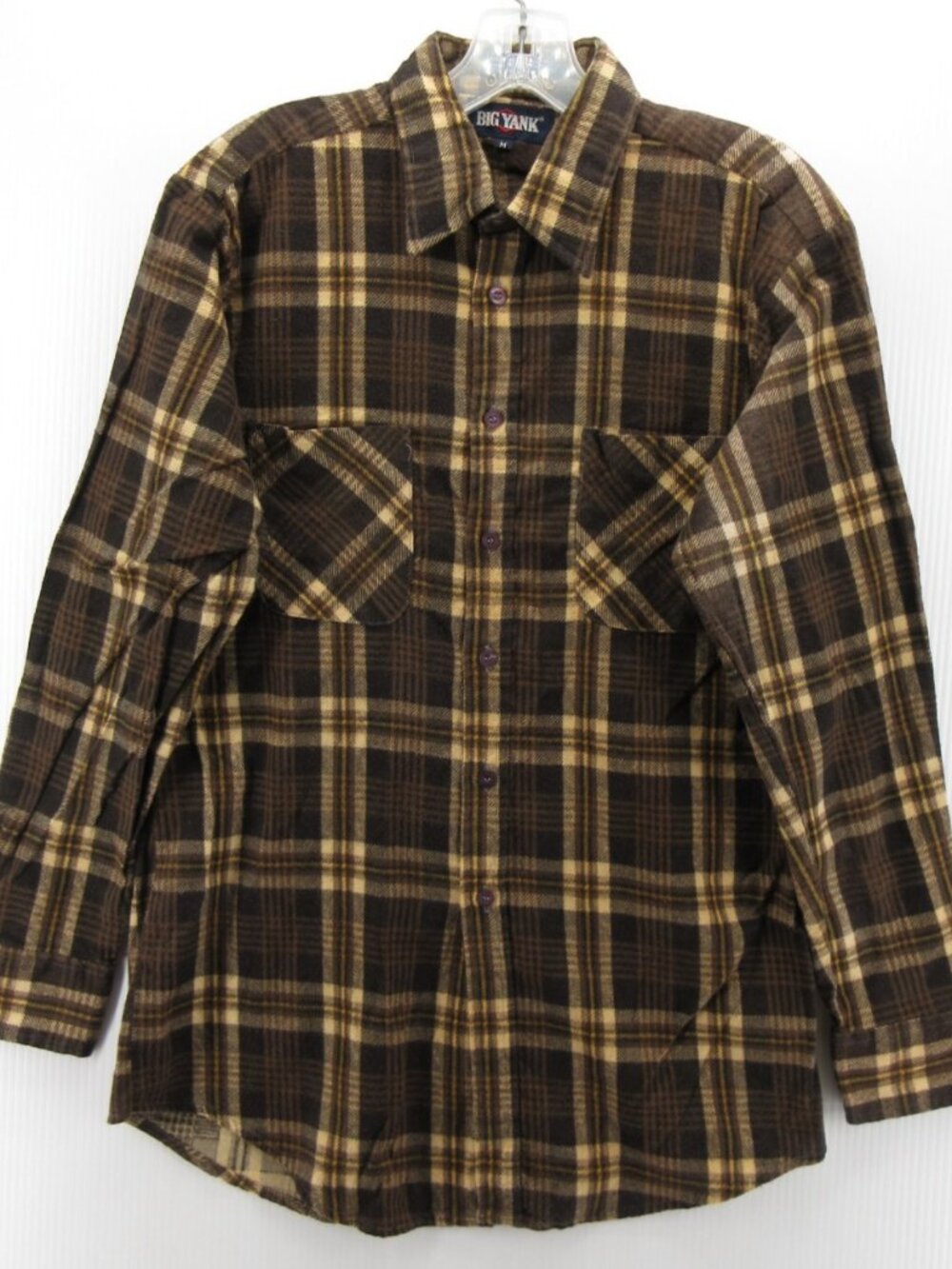 VINTAGE Big Yank Shirt Medium Flannel Plaid Button Up Heritage 90s